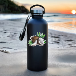 Pegatina de corte de coco tropical | Pegatina de c