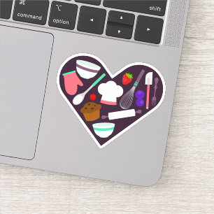 Pegatina de corte de dados de afición de corazón d