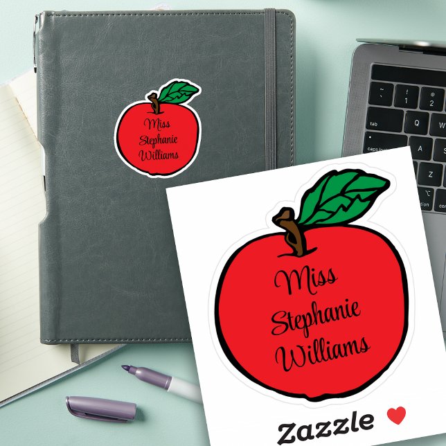 Pegatina de corte de nombres de profesor de Apple (Personalize with an Apple Twist! 🍎✨)