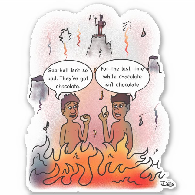 Pegatina de corte de Personalizado de chocolate bl (Anverso)