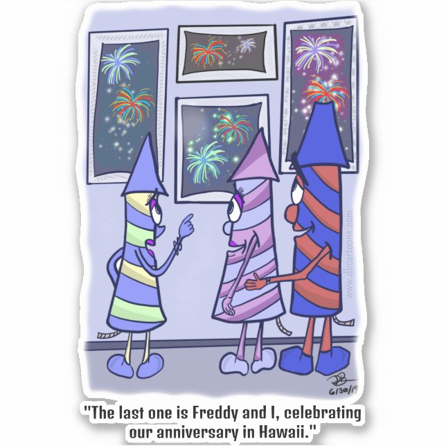 Pegatina de corte de Personalizado de Fire Works (Anverso)