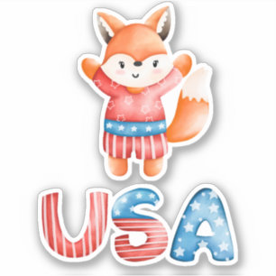 Pegatina de corte de Personalizado de Fox Patrióti