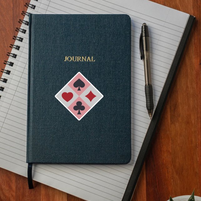 Pegatina de corte de Personalizado para tarjetas d (Vintage Playing Cards Colors Custom-Cut Sticker)
