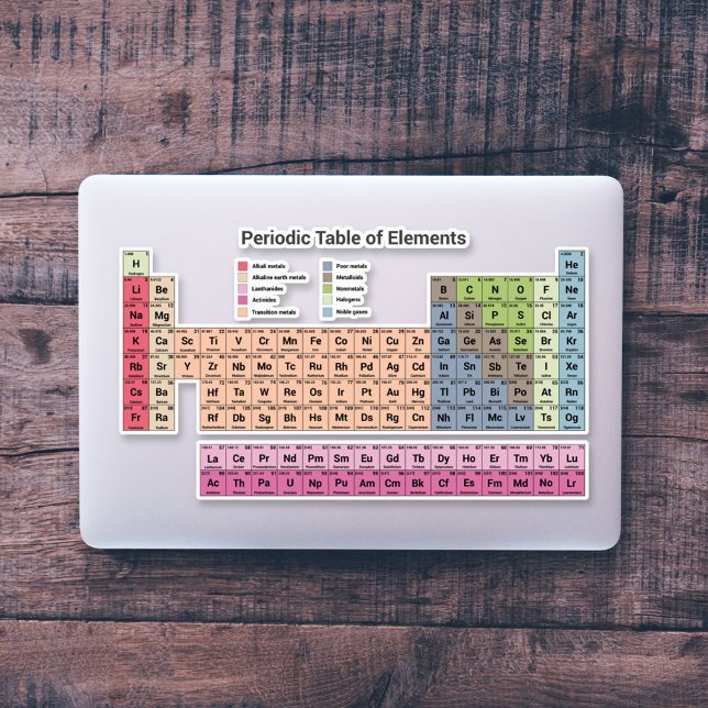 Pegatina de corte de Personalizados de tabla perió (Periodic Table of Elements Custom-Cut Sticker)