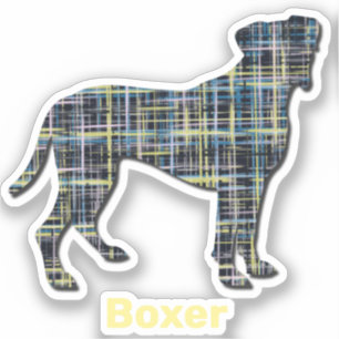Pegatina de corte del Personalizado Boxer Dog Yell