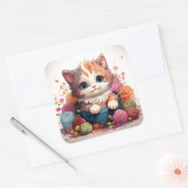 Pegatina de cosecha de gato (Sobre)