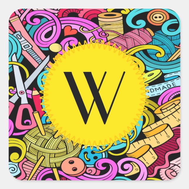 Pegatina de coser y punto contemporáneo (Anverso)