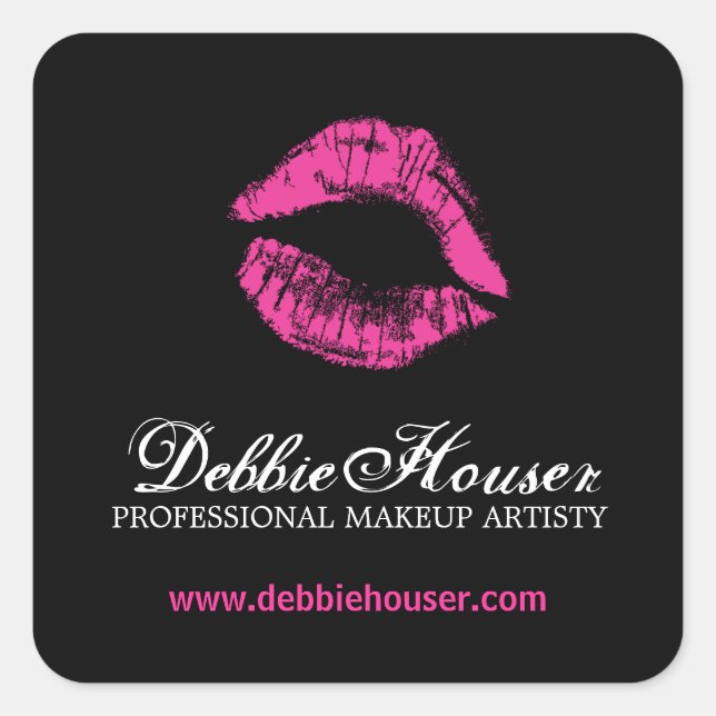 Pegatina de cosméticos de lápiz labial rosa calien (Anverso)