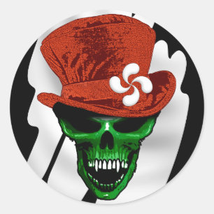 Pegatina de cráneo vasco