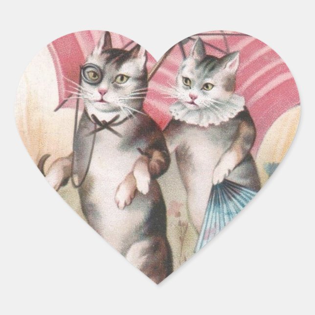 Pegatina de Crapbook de Gatos Románticos de Victor (Anverso)