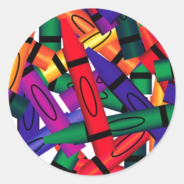 Pegatina de Crayons dispersos (Anverso)