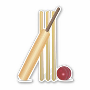 Pegatina de cricket, wicket y bolas