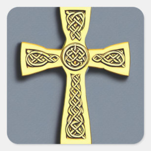 Pegatina de cruces celtas de oro