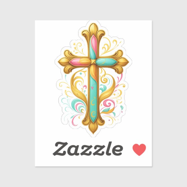 Pegatina de Cruz de Fe (Hoja)