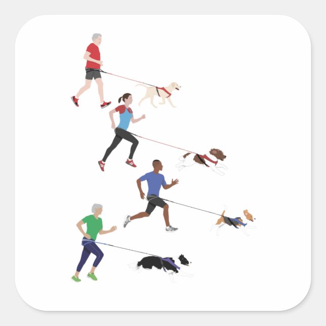 Pegatina de Cuarteto de Canicross (Anverso)