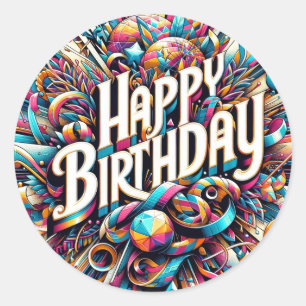 Pegatina de cumpleaños