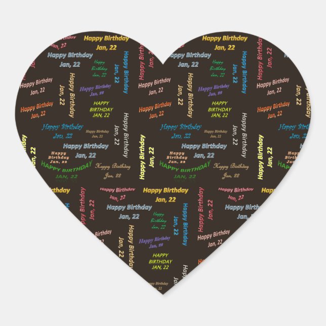 Pegatina de cumpleaños 22 de enero (Anverso)