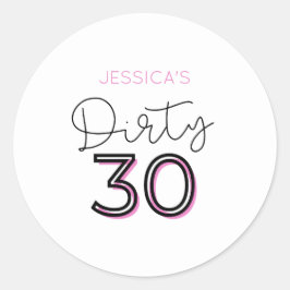 Pegatina de cumpleaños 30 años de color blanco ros