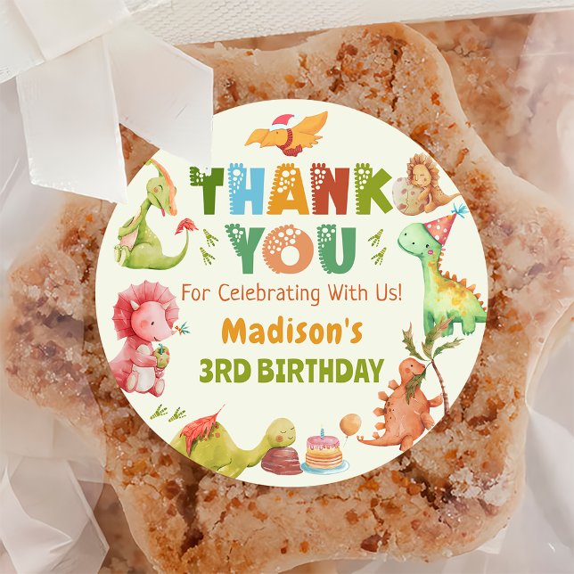 Pegatina de cumpleaños de Dinosaur Greenery (Subido por el creador)