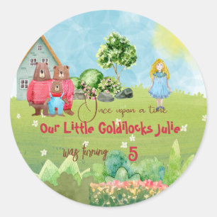 Pegatina de cumpleaños de Goldilocks