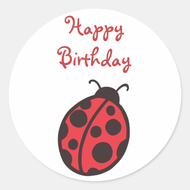 Pegatina de cumpleaños de Ladybug (Anverso)