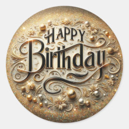 Pegatina de cumpleaños de lujo