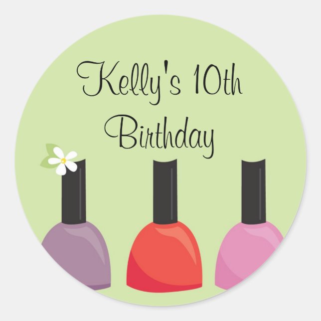 Pegatina de cumpleaños de Nail Polaco (Anverso)