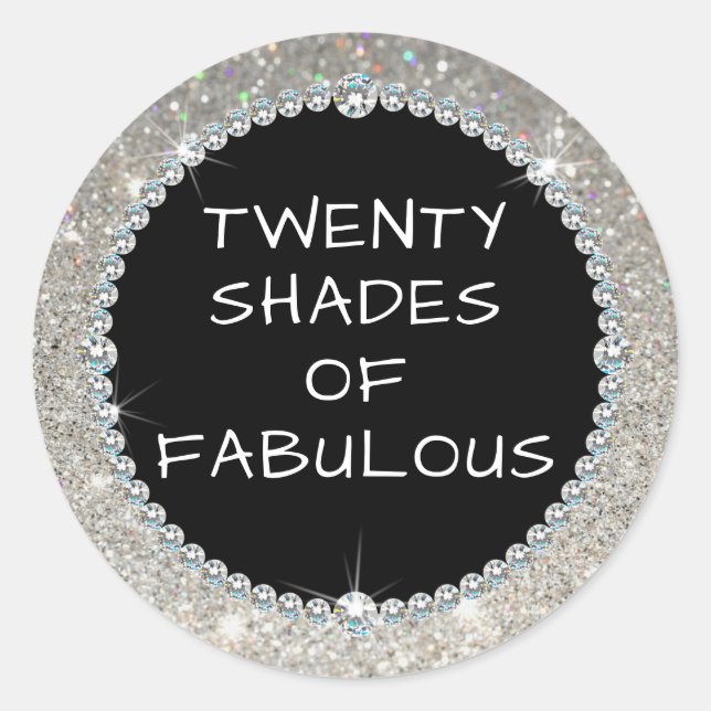 pegatina de cumpleaños de purpurina (Anverso)