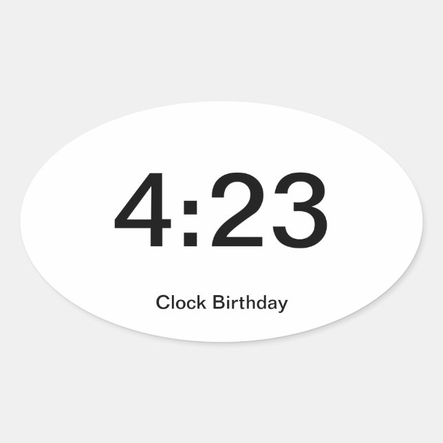 Pegatina de Cumpleaños de Reloj 4:23 (Anverso)