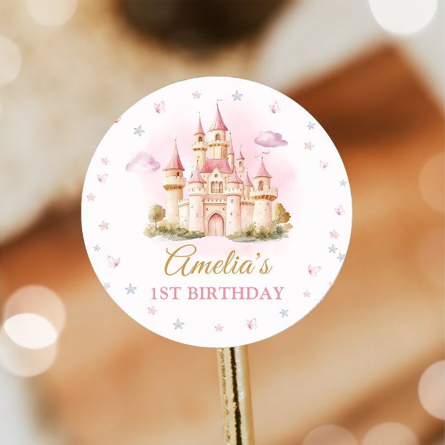 Pegatina de cumpleaños del castillo de la princesa (Subido por el creador)