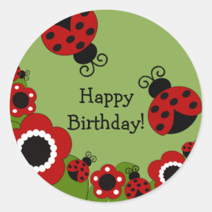 Pegatina de cumpleaños feliz de Ladybug