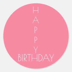 Pegatina de cumpleaños Feliz Rosa