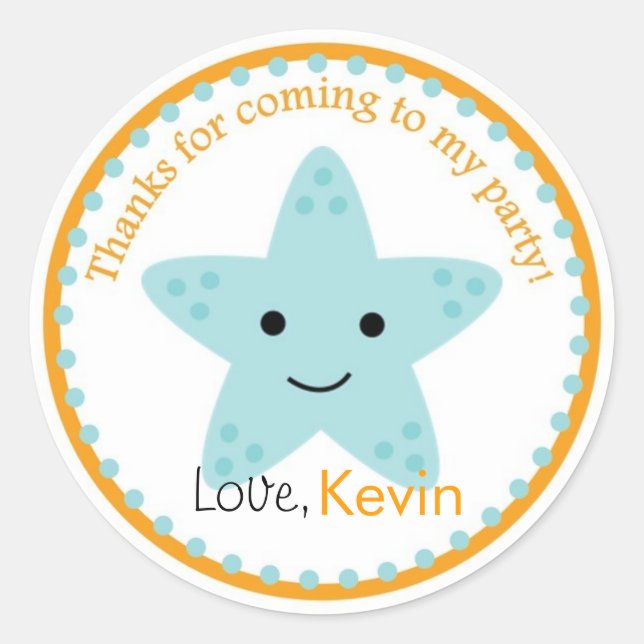 Pegatina de cumpleaños Starfish (Anverso)