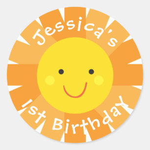 Pegatina de cumpleaños temática Sunshine - Labores