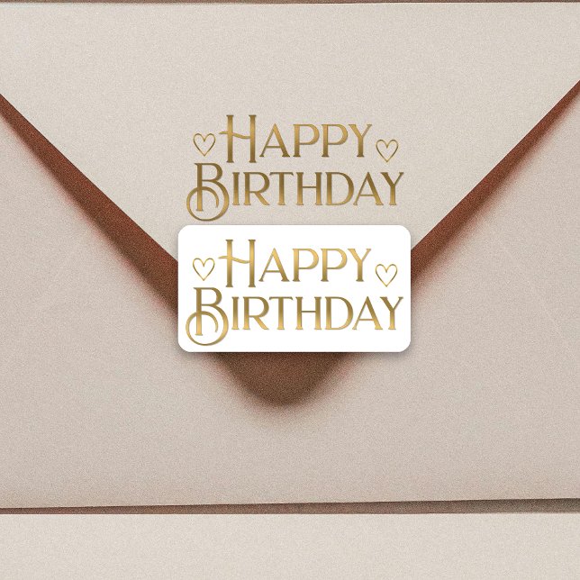 Pegatina de cumpleaños y corazones de Metallic Gol (Subido por el creador)