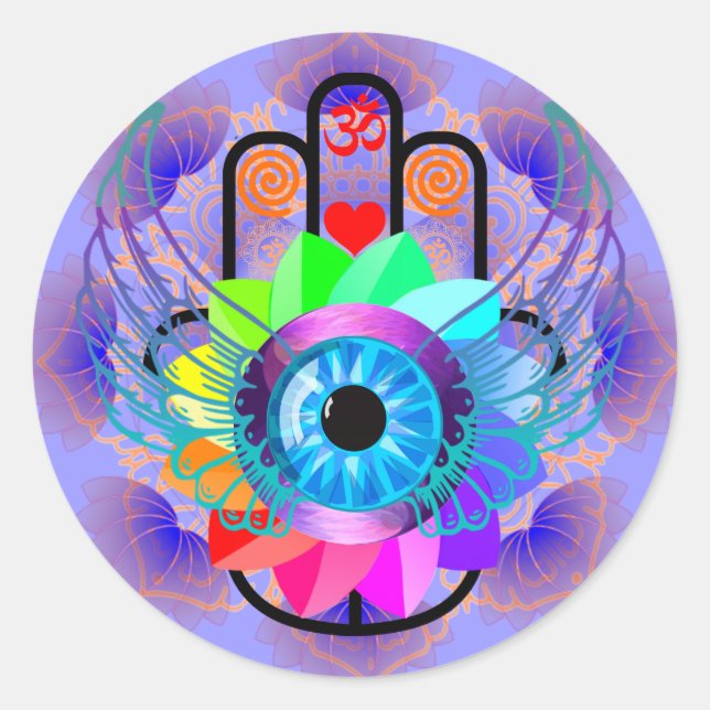 Pegatina de curación de Hamsa (Anverso)