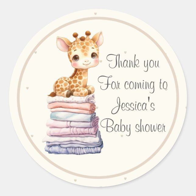 Pegatina de Cute Baby Giraffe (Anverso)