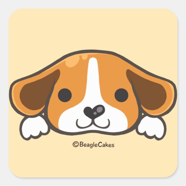 Pegatina de Cute Beagle (Anverso)