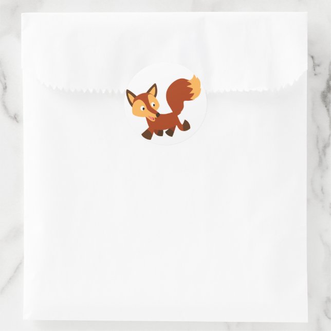 Pegatina de Cute Happy Personalizado Fox (Bolso)