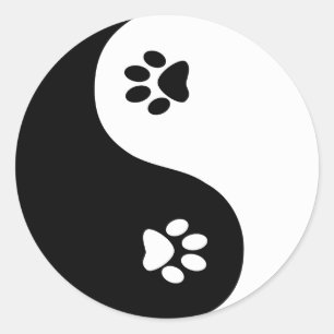 Pegatina de Cute Yin Yang Paws