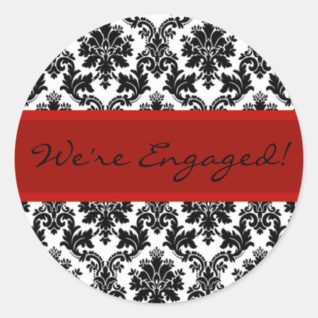 Pegatina de Damasco Negro y Sello para sobres Rojo (Anverso)