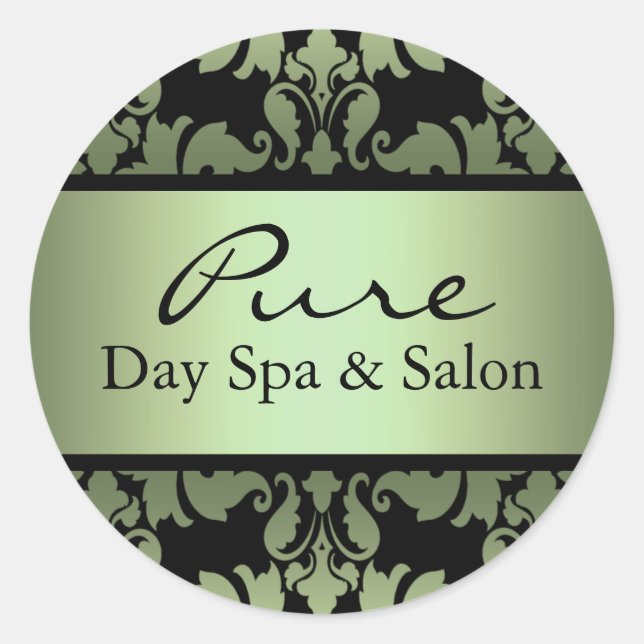 Pegatina de damasco verde (Anverso)