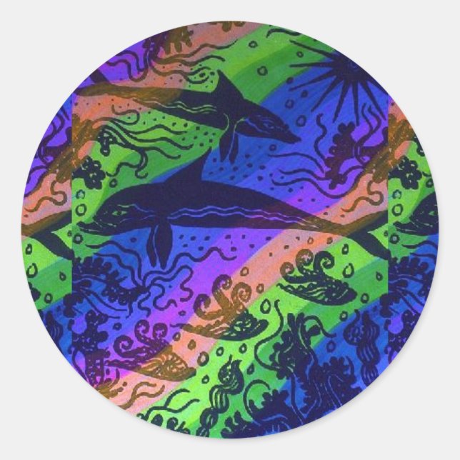 Pegatina de delfines (Anverso)