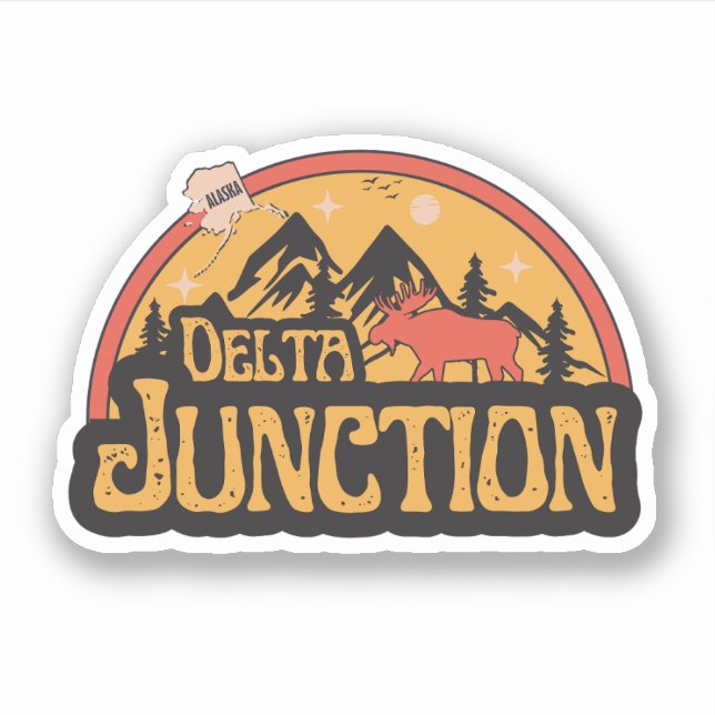 Pegatina de Delta Junction, Alaska (Anverso)