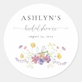 Pegatina de Desayuno Nupcial de Flor Silvestre Acu
