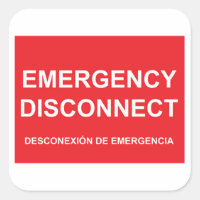 Pegatina De Desconexión De Emergencia Con Subtítul