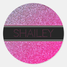 Pegatina de destellos rosados o sello de sobre