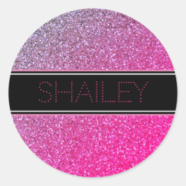 Pegatina de destellos rosados o sello de sobre