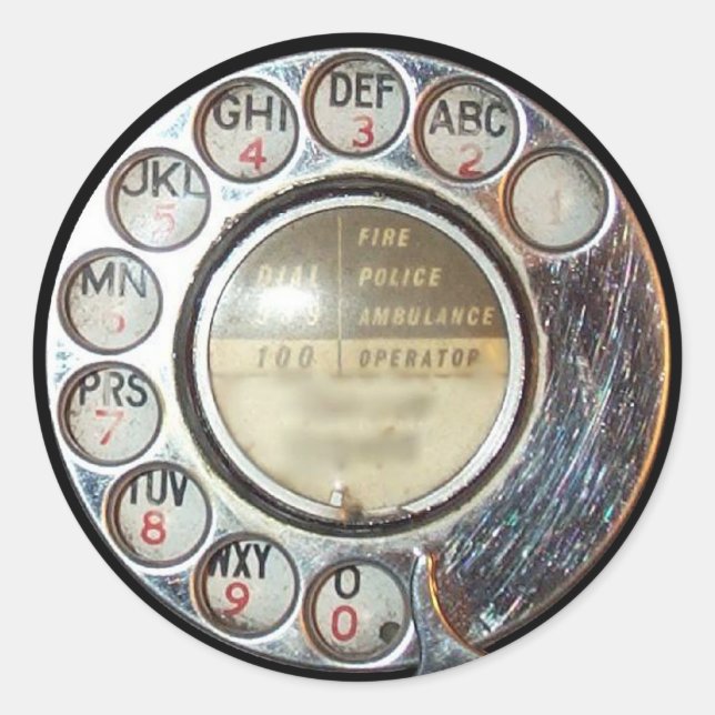 PEGATINA DE DIAL DE TELÉFONO RETRO (Anverso)