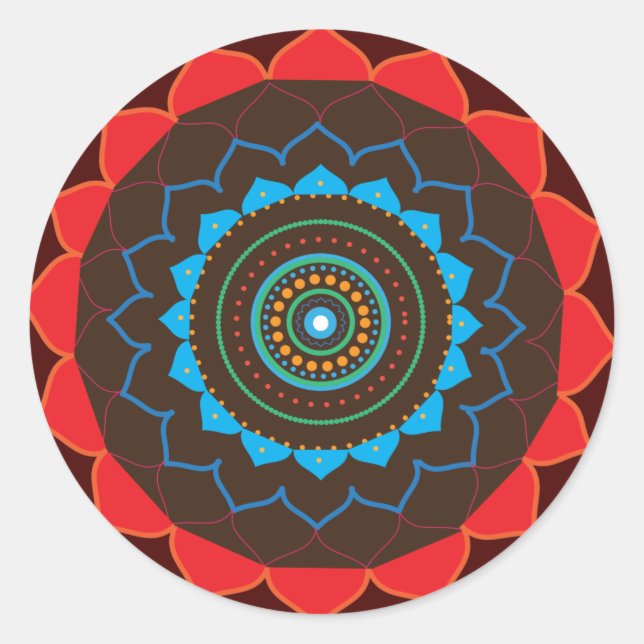 Pegatina de dibujo de arte de vectores de Mandala (Anverso)